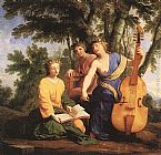 Famous Erato Paintings - The Muses Melpomene, Erato and Polymnia